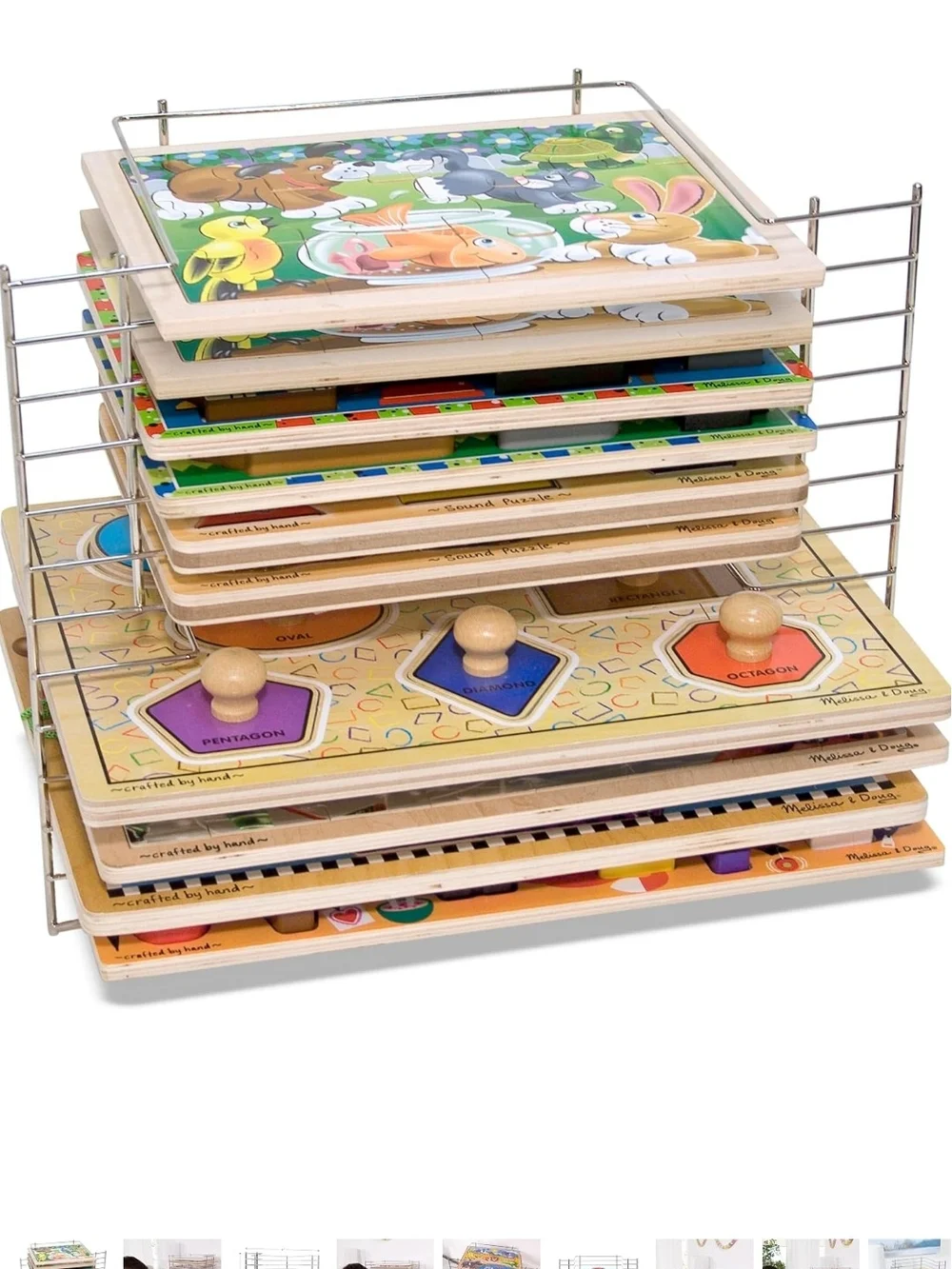 Melissa & Doug Deluxe Metal Wire Puzzle Storage Rack.